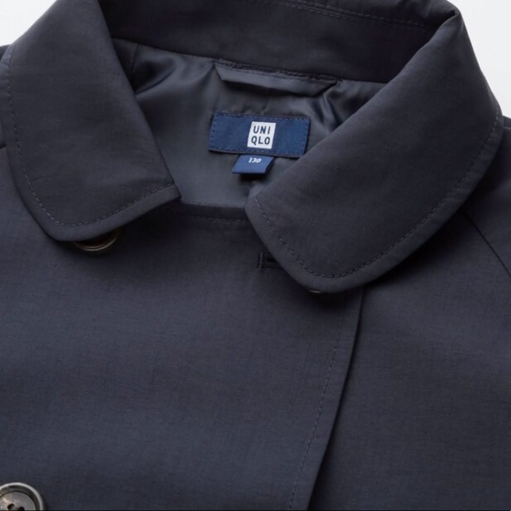 UNIQLO Navy Girls Lined Trench Coat Size 11-12